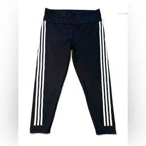 Adidas Aeroready‎ Leggings High Rise Ankle Black White Stripes Women’s 2XL NWOT